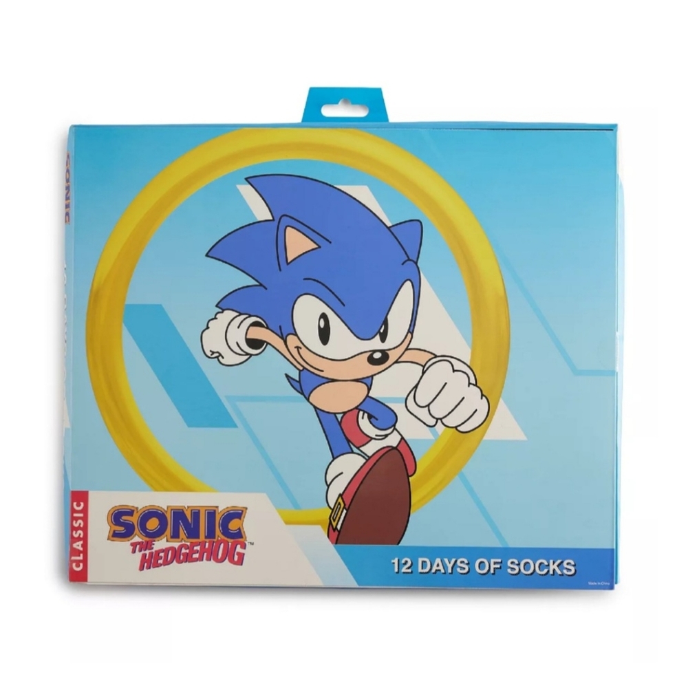 Men's Classic Sonic the Hedgehog 12 Days of Socks Christmas